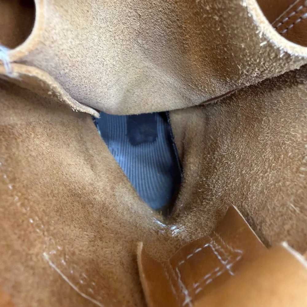 L.L. Bean Brown Leather and Black Rubber Winter Rain Boots